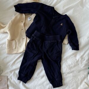 GAP Dark Blue 6-12 month baby Jogger Set navy boy